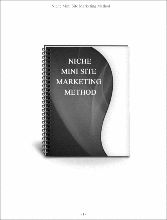 Product picture Niche Mini Site Marketing Method